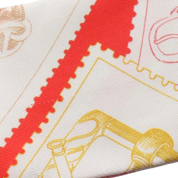 HERMES Red Silk Scarf - Picture 7 of 8